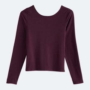 THREADS 4 THOUGHT • Antonia Luxe Jersey Long Sleeve Top • Burgundy • Medium